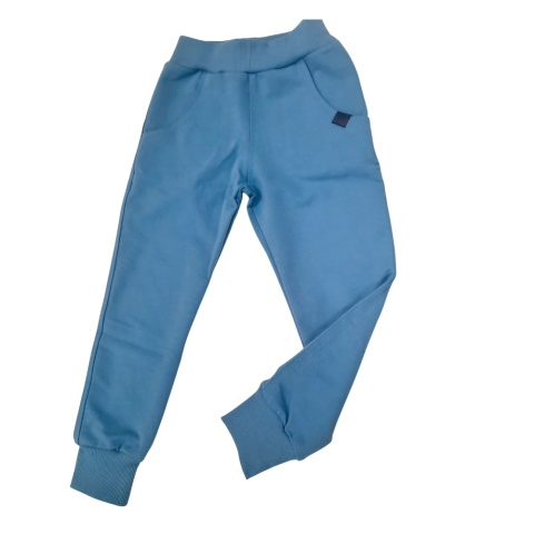 Spodnie Mrofi dresowe niebieskie jeans wąskie