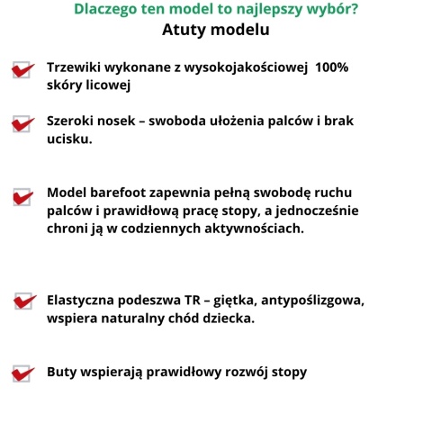 Trzewiki barefoot Mido różowe szerokie skóra